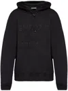 Emporio Armani Black Logo Print Hoodie In Black