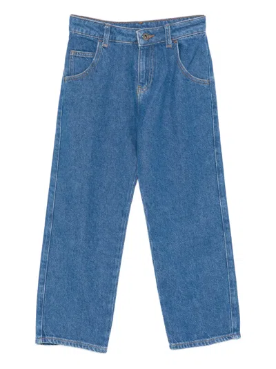 Emporio Armani Kids' Logo-appliqué Jeans In Blue