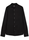 Emporio Armani Navy Blue Logo Patch Shirt In Black