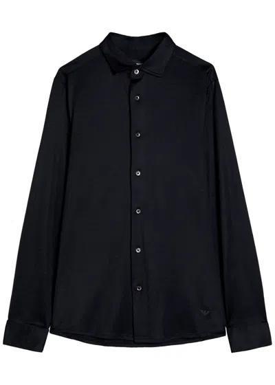 EMPORIO ARMANI EMPORIO ARMANI LOGO-APPLIQUÉ JERSEY SHIRT