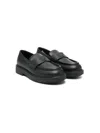 Emporio Armani Official Store Leather Loafers In Black