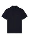Emporio Armani Logo Cotton Polo Shirt In Blue