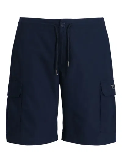 Emporio Armani Shorts Mit Logo-applikation In Blue