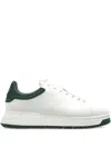 Emporio Armani Heel Tab Flat Sole Round Toe Sneakers In White
