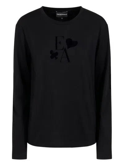 Emporio Armani Logo-appliqué T-shirt In Black