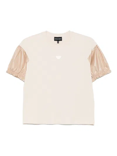 Emporio Armani Kids' Logo-appliqué T-shirt In Neutrals