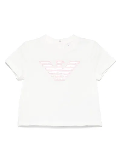 Emporio Armani Babies' Logo-appliqué T-shirt In White