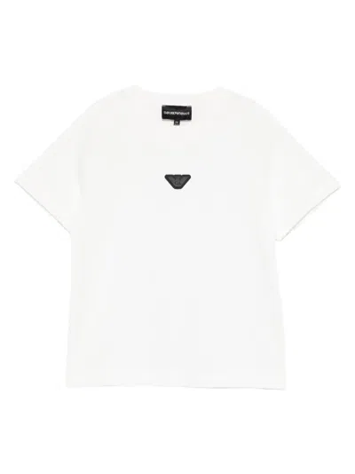 Emporio Armani Kids' Logo-appliqué T-shirt In White