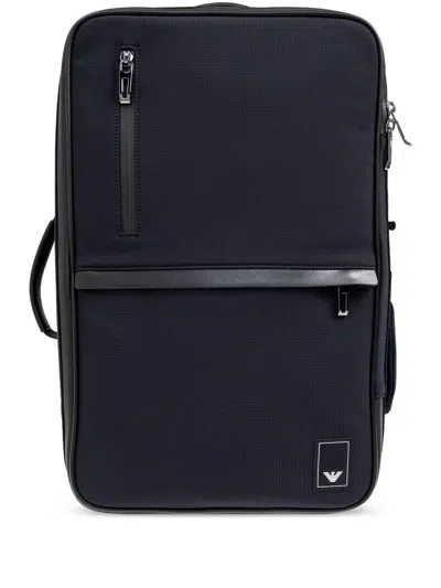 Emporio Armani Logo Backpack In Black