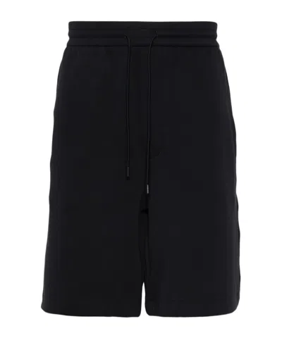Emporio Armani Logo-band Track Shorts In Black