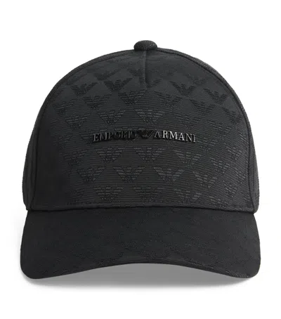 Emporio Armani Logo Baseball Cap In Black