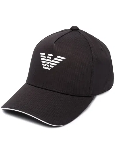 Emporio Armani Logo Baseball Cap In Black