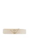 Emporio Armani Adjustable Logo Buckle Belt With Textured Finish