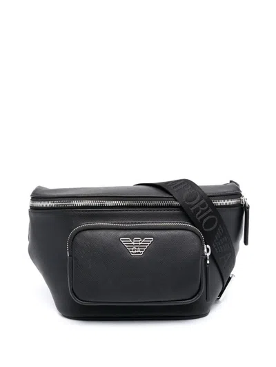 Emporio Armani Logo Belt Bag In Black