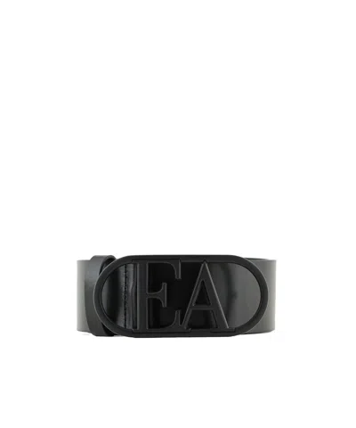 Emporio Armani Logo Belt In Black