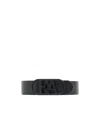 Emporio Armani Official Store Leather Belt With Ea Buckle In Black