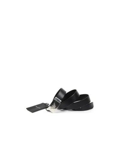 Emporio Armani Logo Belt In Black