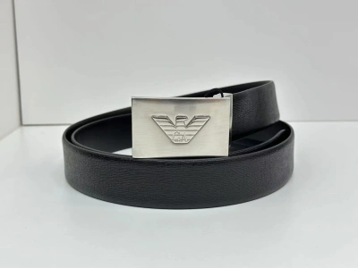 Emporio Armani Logo Belt In Black