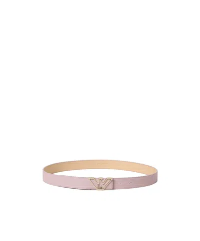 Emporio Armani Logo Belt In Nude