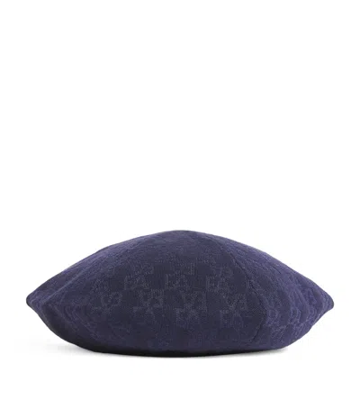 Emporio Armani Kids' Logo Beret In Blue