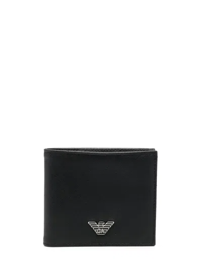 Emporio Armani Logo Bifold Wallet In Black