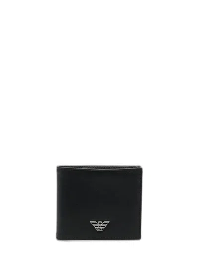 Emporio Armani Logo Bifold Wallet In Black