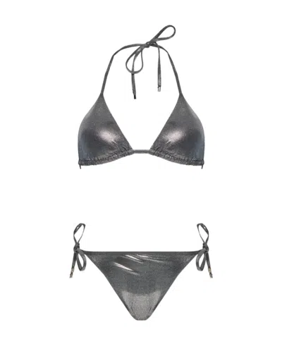 Emporio Armani Logo Bikini Set In Gray