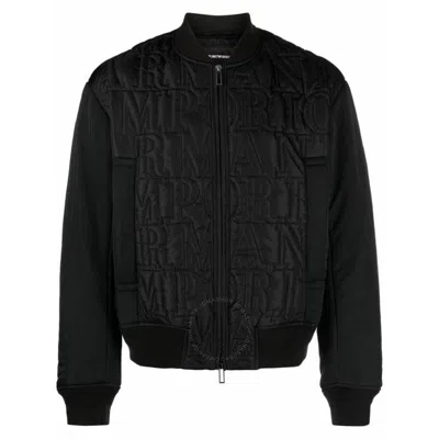 Emporio Armani Logo Bomber Jacket In Black