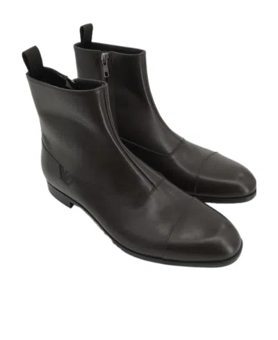Emporio Armani Logo Boots In Black