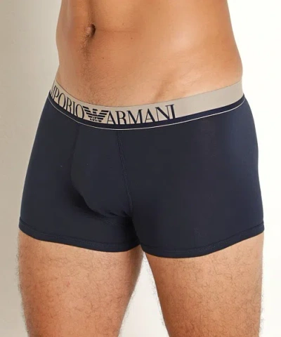 Emporio Armani Logo Boxer Briefs In Blue