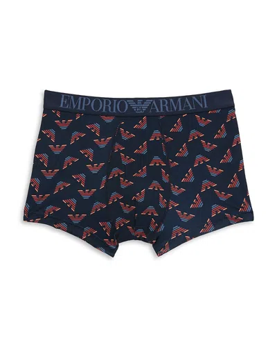 Emporio Armani Logo Boxer Briefs In Blue
