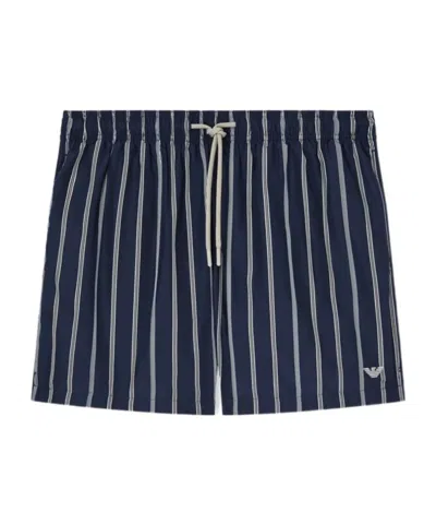 Emporio Armani Logo Boxers In Blue