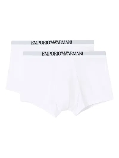 Emporio Armani Set Of 2 Logo Boxers In White