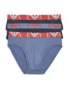 Emporio Armani Logo Briefs, Pack Of 3 In Multi