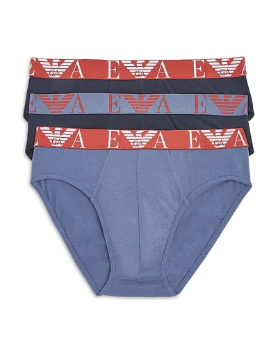 Emporio Armani Logo Briefs, Pack Of 3 In Multi