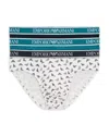 Emporio Armani 3 Pack Briefs In Multi