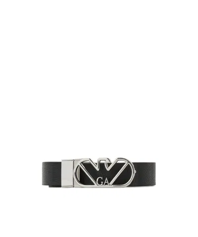 EMPORIO ARMANI LOGO-BUCKLE LEATHER BELT