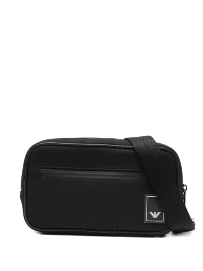 Emporio Armani Logo Bum Bag In Blue