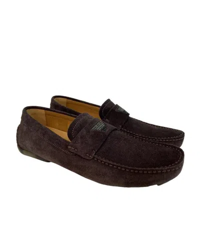 Emporio Armani Logo Business Casual Shoes In Black