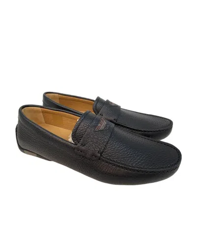 Emporio Armani Logo Business Casual Shoes In Black