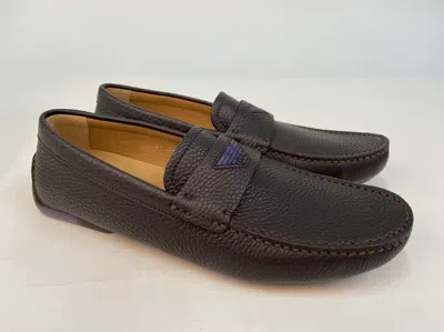 Emporio Armani Logo Business Casual Shoes In Black
