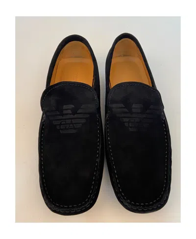 Emporio Armani Logo Business Casual Shoes In Black