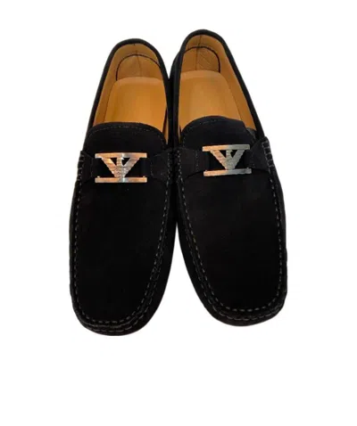 Emporio Armani Logo Business Casual Shoes In Black