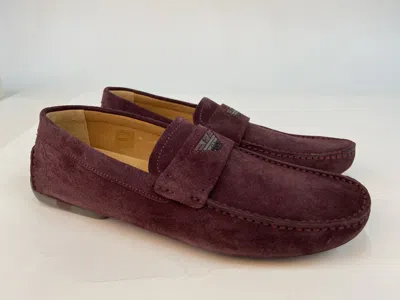 Emporio Armani Logo Business Casual Shoes In Brown
