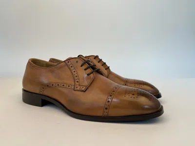 Emporio Armani Logo Business Dress Shoes In Brown