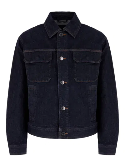 Emporio Armani Denim Jacket In Blue