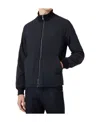 Emporio Armani Ribbed Collar Bomber Jacket In Black