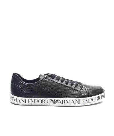 Emporio Armani Logo Casual Sports Shoes In Black