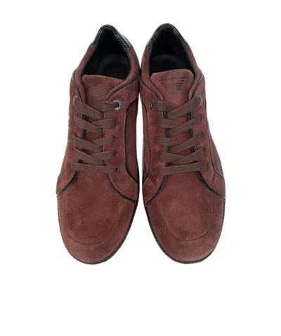 Emporio Armani Logo Casual Sports Shoes In Red