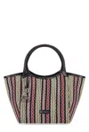 Emporio Armani Logo Charm Basket-weave Tote Bag